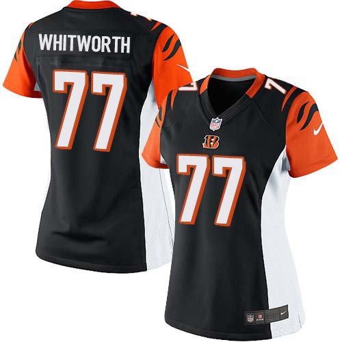 Women's Elite Andrew Whitworth Nike Jersey Black Home - #77 NFL Cincinnati Bengals